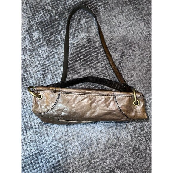 FOSSIL Brown Distressed Leather Large Crossbody Folding Handbag - Picture 8 of 16